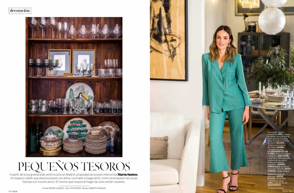 Estudio María Santos Reforma integral y decoración de vivienda minimalista Revista Telva Novias Septiembre 2018 Pequeños tesoros