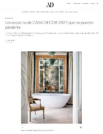 DECORACIÓN Los espacios de CASA DECOR 2021 que no puedes perderte Espacio Strohm Teka creado por María Santos (AD100 2021).