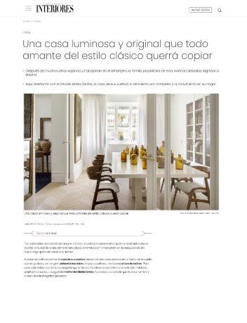 Revista Interiores Una casa luminosa y original que todo amante del estilo clásico querrá copiar